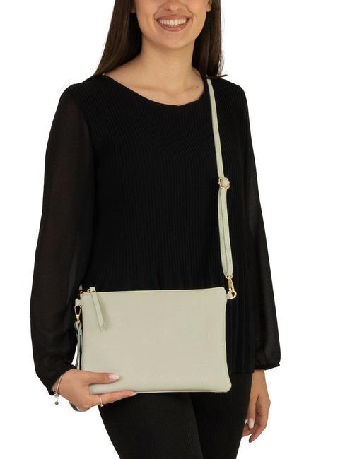 CLAUDIA Pochette pelle dollaro con tracolla artic teal - Borse Donna