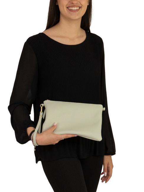 CLAUDIA Pochette pelle dollaro con tracolla artic teal - Borse Donna