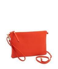 LESAC CLAUDIA Pochette pelle dollaro con tracolla coral - Borse Donna - 2