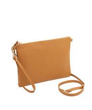 LESAC CLAUDIA Pochette pelle dollaro con tracolla cuoio scuro - Borse Donna - 2