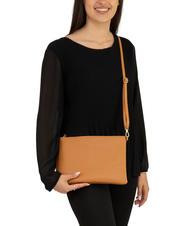 LESAC CLAUDIA Pochette pelle dollaro con tracolla cuoio scuro - Borse Donna - 4