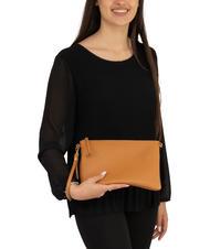 LESAC CLAUDIA Pochette pelle dollaro con tracolla cuoio scuro - Borse Donna - 5