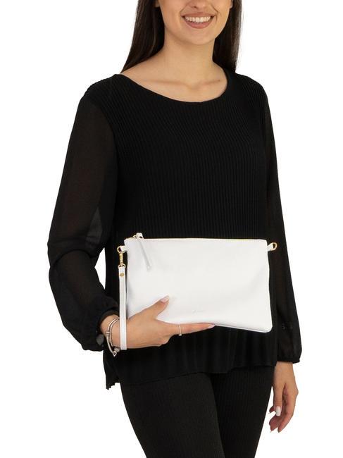 CLAUDIA Pochette pelle dollaro con tracolla optical white - Borse Donna