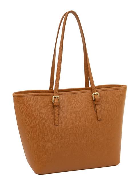 CHIARA Borsa shopper in pelle dollaro cuoio scuro - Borse Donna
