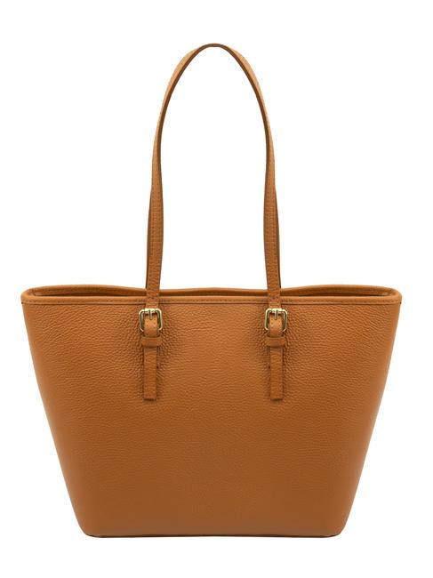 CHIARA Borsa shopper in pelle dollaro cuoio scuro - Borse Donna