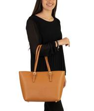 LESAC CHIARA Borsa shopper in pelle dollaro cuoio scuro - Borse Donna - 4