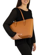 LESAC CHIARA Borsa shopper in pelle dollaro cuoio scuro - Borse Donna - 5