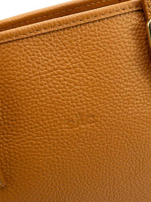 CHIARA Borsa shopper in pelle dollaro cuoio scuro - Borse Donna