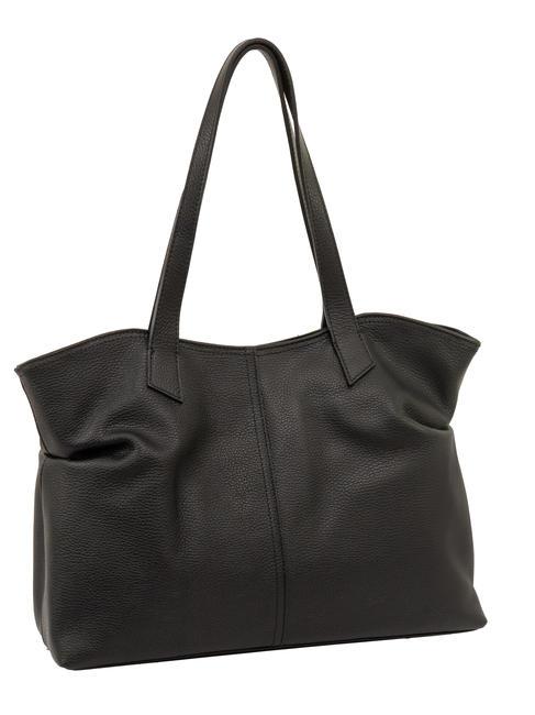 MARTINA Borsa shopper morbida in pelle dollaro nero - Borse Donna