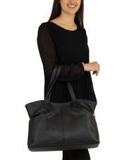 LESAC MARTINA Borsa shopper morbida in pelle dollaro nero - Borse Donna - 4