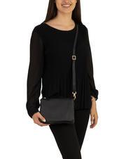 LESAC SIMONA Borsa a tracolla tris pelle dollaro nero - Borse Donna - 4