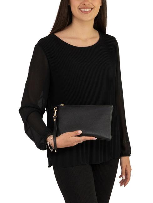 ROBERTA Pochette in pelle dollaro nero - Borse Donna