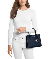 MICHAEL KORS MERCER Borsa a mano, con tracolla, in pelle navy - Borse Donna - 3