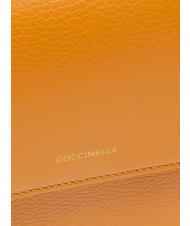 COCCINELLE ANNE Borsa mini con flap in pelle martellata paprika - Borse Donna - 5
