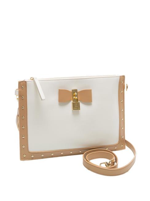 LA LA LAND Borsa clutch piatta a tracolla white/tan - Borse Donna