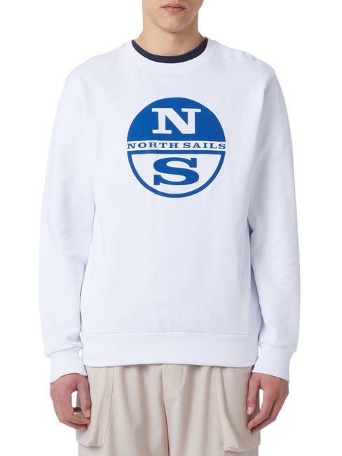 N|S LOGO Felpa girocollo in cotone white - Felpe Uomo