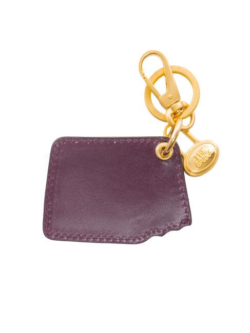 DUCCIO Portachiavi con charm bag in pelle grape abb. oro - Portachiavi