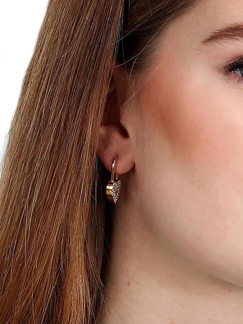 ABBRACCIO Orecchini a cuore con zirconi oro - Orecchini