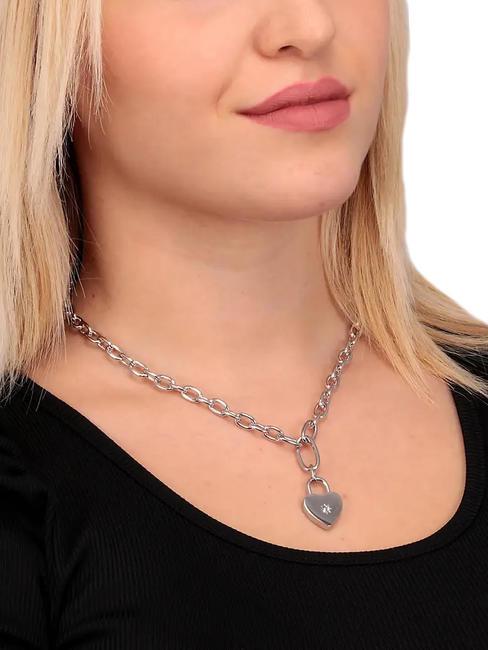 ABBRACCIO Collana catena charm cuore ARGENTO - Collane