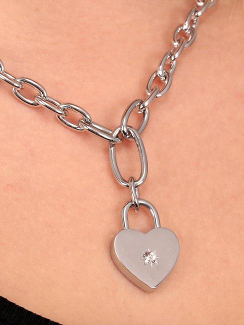 ABBRACCIO Collana catena charm cuore ARGENTO - Collane