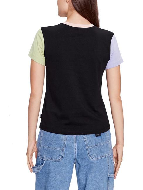 COLORBLOCK T-shirt manica corta in cotone black/winter pear - T-shirt e Top Donna
