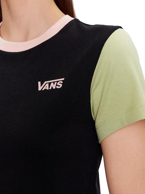 COLORBLOCK T-shirt manica corta in cotone black/winter pear - T-shirt e Top Donna