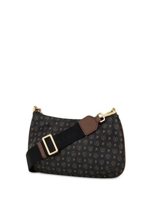 HERITAGE Borsa a tracolla manico catena nero marrone - Borse Donna