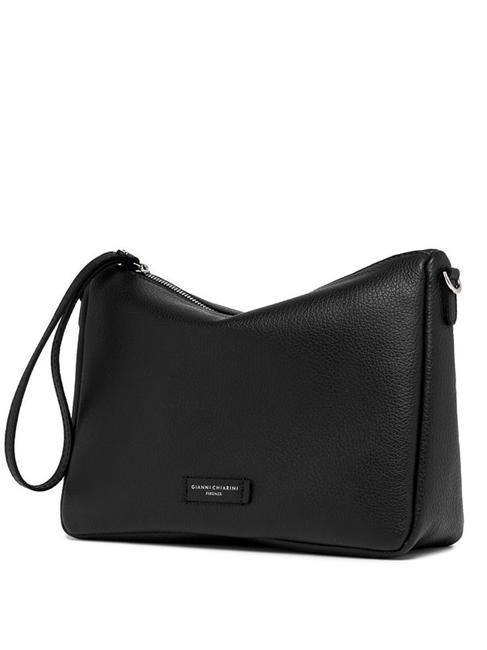 NORA POUCH Pochette in pelle con polsierina e tracolla Nero - Borse Donna