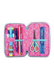 SJGANG PINKFUR GIRL Astuccio con kit scolastico completo radiance blue - Astucci e Accessori - 3