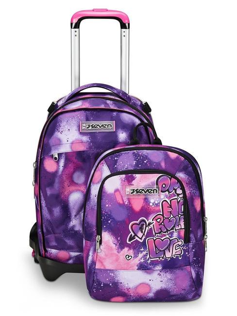 DETACH BUBBLE STREET Trolley doppio zaino sganciabile ROSE VIOLET          - Zaini con carrello