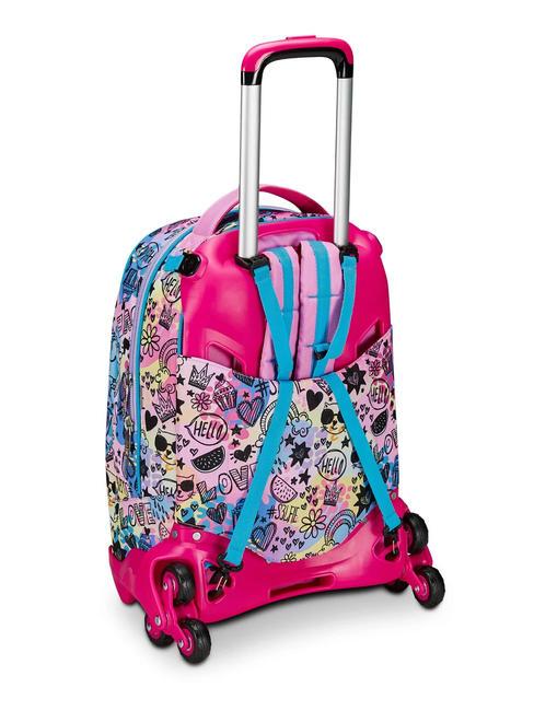 COLORJAM Zaino Trolley Sganciabile, 3 ruote IBIS ROSE - Zaini con carrello