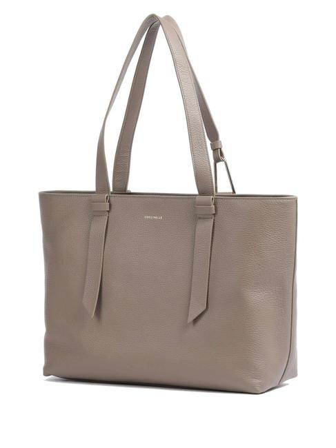 MALORY  Shopper a spalla, in pelle warm taupe - Borse Donna