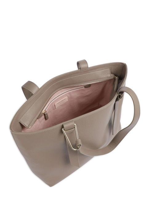 MALORY  Shopper a spalla, in pelle warm taupe - Borse Donna
