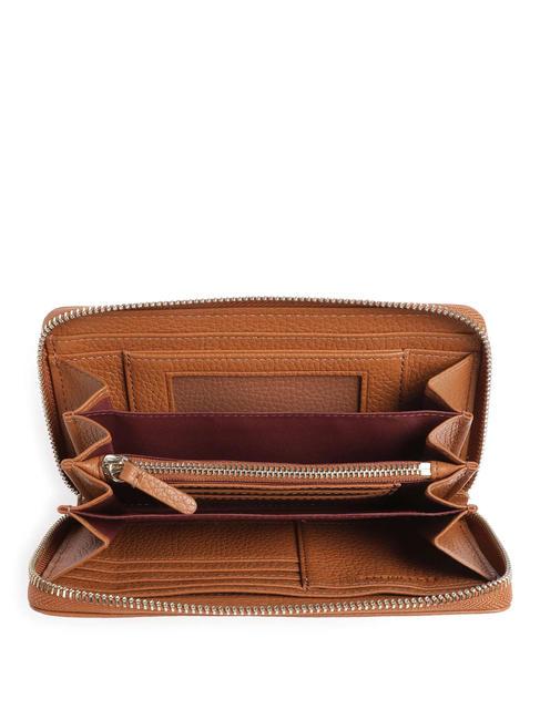 METALLIC SOFT Portafoglio zip pelle martellata CUIR - Portafogli Donna