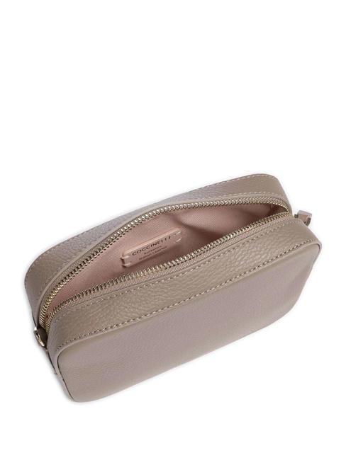 TEBE Borsa a tracolla in pelle martellata warm taupe 2 - Borse Donna