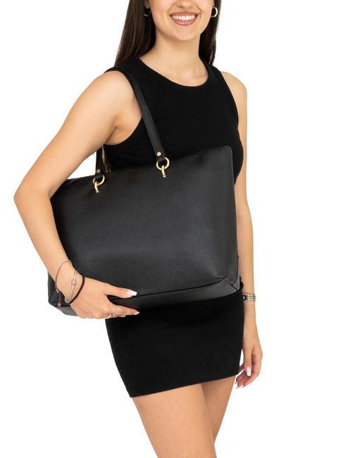 VIOLA  Shopping Bag in pelle nero - Borse Donna