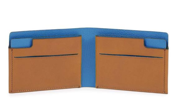 CAMPIONARIO - BAGMOTIC Portafoglio in pelle cuoio/blu - Portafogli Uomo
