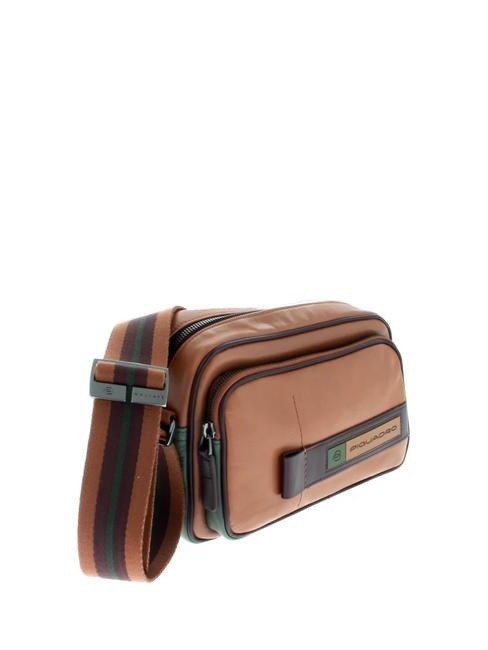 CAMPIONARIO -  FEBO Borsello in pelle BEIGE/VERDE - Tracolle Uomo