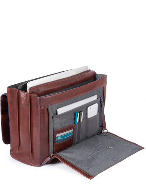 CAMPIONARIO - BLUE SQUARE SPECIAL Cartella porta PC 15,6" in pelle MORO - Cartelle Lavoro