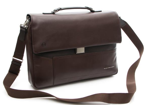 CAMPIONARIO - CARY Cartella porta PC14", in pelle MORO - Cartelle Lavoro