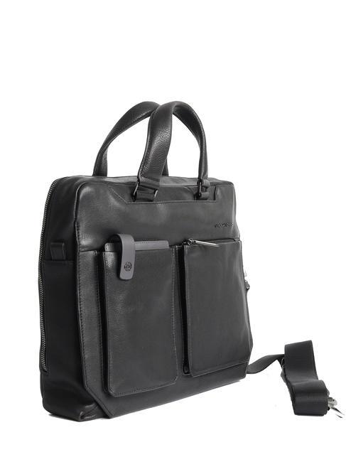 CAMPIONARIO - TALLIN  Cartella porta PC 14", in pelle Nero - Cartelle Lavoro