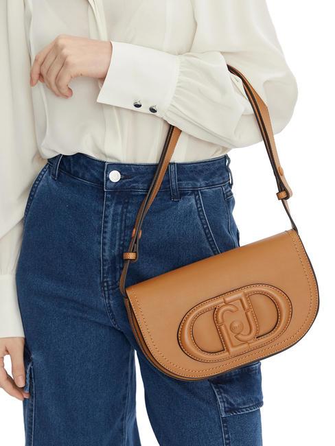 DEUZIA Borsa a spalla con flap cuoio chiaro - Borse Donna