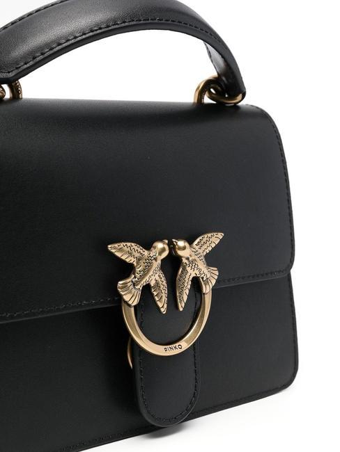 MINI LOVE BAG Borsa con manico nero-antique gold - Borse Donna