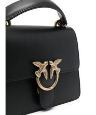 PINKO MINI LOVE BAG Borsa con manico nero-antique gold - Borse Donna - 3