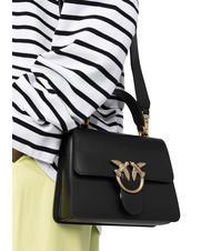 PINKO MINI LOVE BAG Borsa con manico nero-antique gold - Borse Donna - 5
