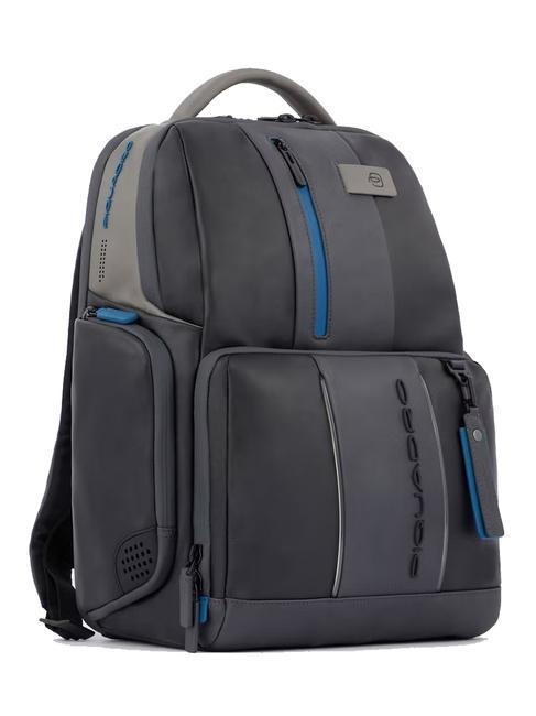 URBAN FAST-CHECK Zaino in pelle porta PC 15,6" nero grigiongr - Zaini da lavoro porta PC