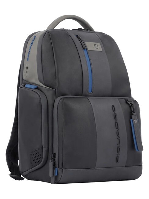 URBAN FAST-CHECK Zaino in pelle porta PC 15,6" nero grigiongr - Zaini da lavoro porta PC