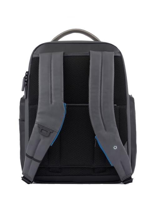 URBAN FAST-CHECK Zaino in pelle porta PC 15,6" nero grigiongr - Zaini da lavoro porta PC