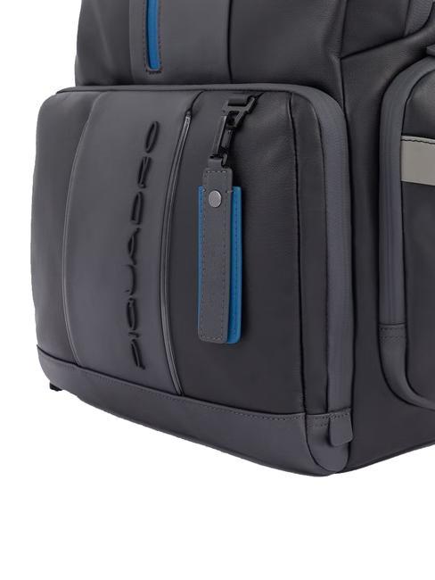 URBAN FAST-CHECK Zaino in pelle porta PC 15,6" nero grigiongr - Zaini da lavoro porta PC