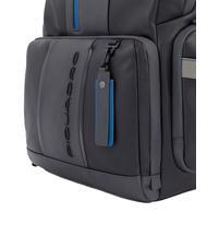 PIQUADRO URBAN FAST-CHECK Zaino in pelle porta PC 15,6" nero grigiongr - Zaini da lavoro porta PC - 4